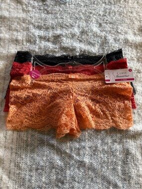 Halloween Colors CURVE NECESSITIES 3 Pk Boyshorts Lace S Sheer panties